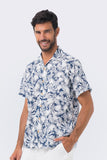 Bali Tropical Shirt S/S Navy Tropical Leafs - By The Sea Bali