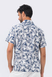 Bali Tropical Shirt S/S Navy Tropical Leafs - By The Sea Bali