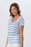 Ladies basic t-shirt Blue Line