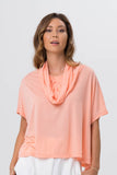 Kanoya Cowl Neck T-shirt Orange