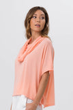 Kanoya Cowl Neck T-shirt Orange