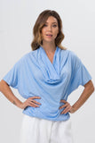 Kikal Cowl Neck Shirt/Dress Blue