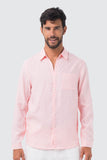 Men Linen Shirt L/S Pink