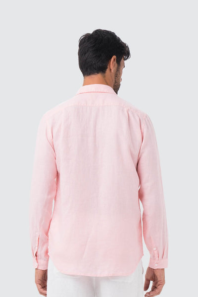 Men Linen Shirt L/S Pink