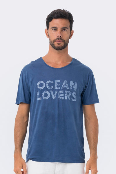 Basic Men T-shirt Navy Ocean Lovers - By The Sea Bali