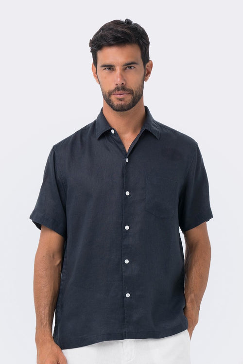 Maui Linen Shirt S/S Navy
