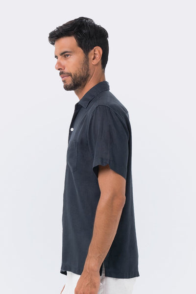 Maui Linen Shirt S/S Navy
