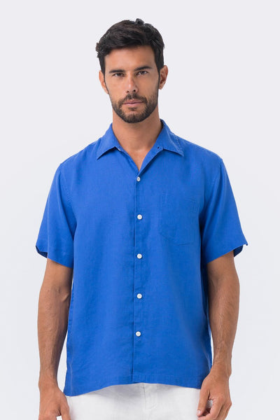 Maui Linen Shirt S/S Blue