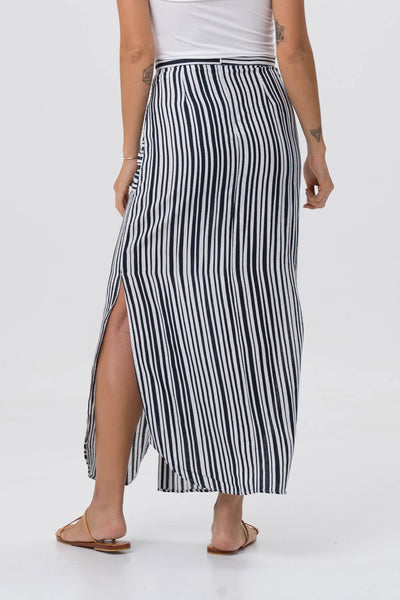 Stripe Maxi Skirt Navy