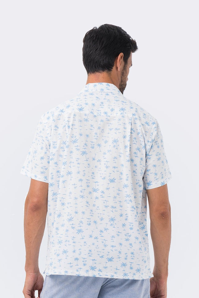 Bali Tropical Shirt S/S Blue Coconut - By The Sea Bali