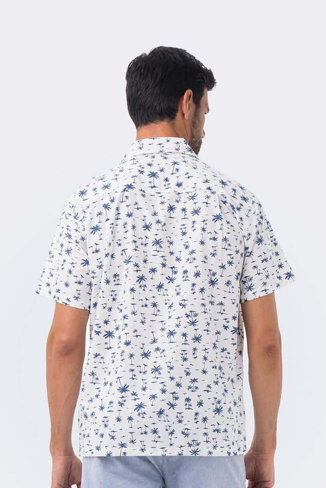 Bali Tropical Shirt S/S Navy Coconut - By The Sea Bali