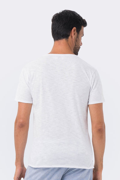 Basic T-shirt V-neck White - By The Sea Bali