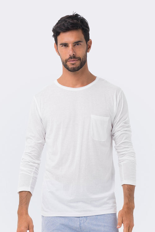 Basic light jersey L/S T-shirt White - By The Sea Bali