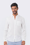 Men Linen Shirt L/S White