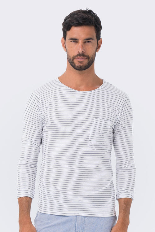 Basic light jersey L/S T-shirt offwhite - By The Sea Bali