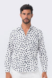 Classic Shirt Long Sleeve Navy Polka Dot