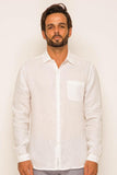 Syros Linen Slim Fit L/S Shirt White