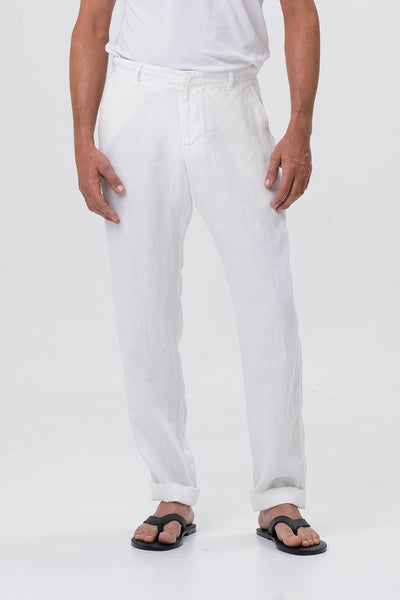 Mens Linen Trousers White