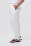 Mens Linen Trousers White