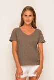 Basic V Neck T-shirt Grey - By The Sea Bali