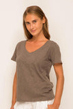 Basic V Neck T-shirt Grey - By The Sea Bali
