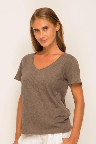 Basic V Neck T-shirt Grey - By The Sea Bali