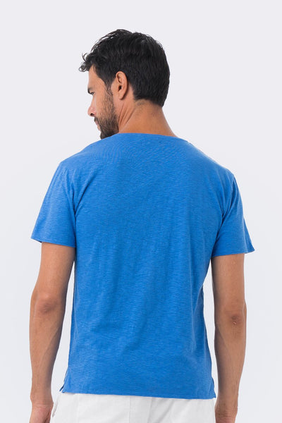Basic T-shirt V-neck Blue - By The Sea Bali