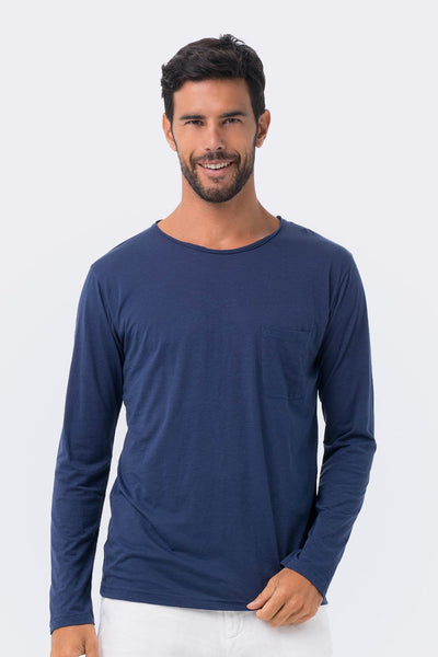 Basic light jersey L/S T-shirt Navy - By The Sea Bali