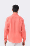 Syros Linen Slim Fit L/S Shirt Coral