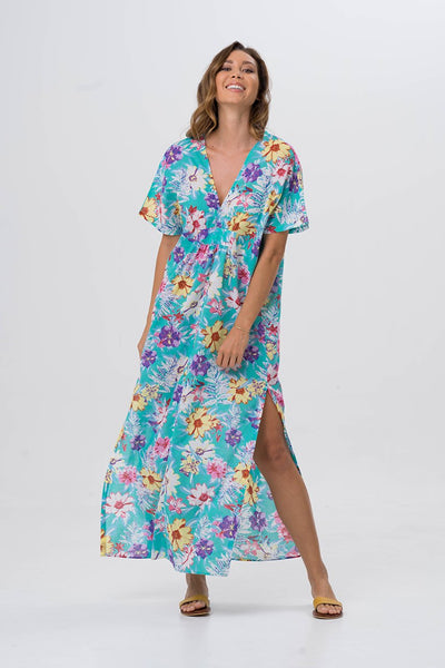 Kaftan with deep V-neck