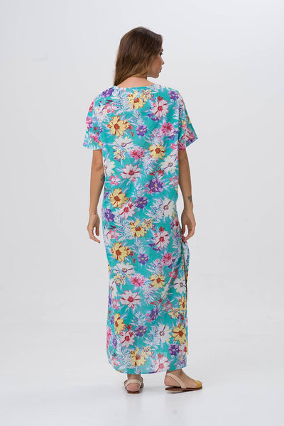 Kaftan with deep V-neck