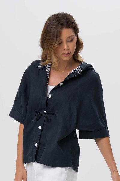 Linen Maresias Jacket Navy