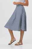 Midi Stripe Skirt Navy