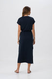Jersey v-neck maxi dress Navy
