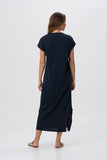 Jersey v-neck maxi dress Navy