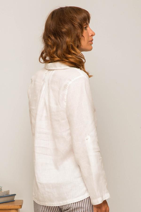 Plaka Lace Linen Shirt White