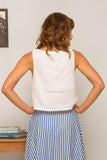 Julia Linen Crop Top White