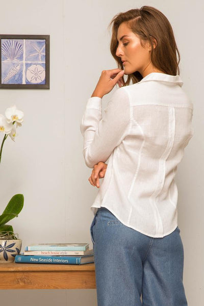 Angra Linen Shirt L/S White - By The Sea Bali