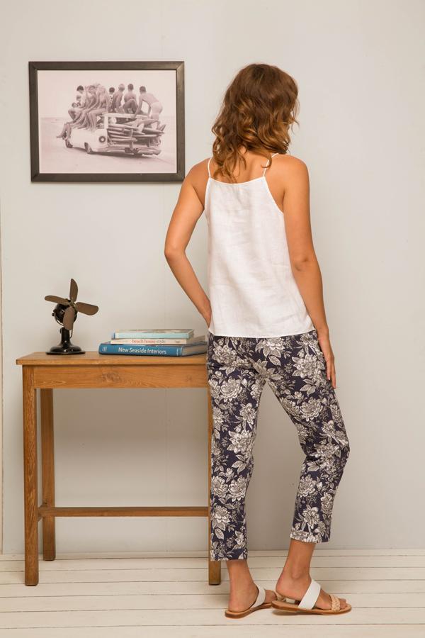 Linen Square top White