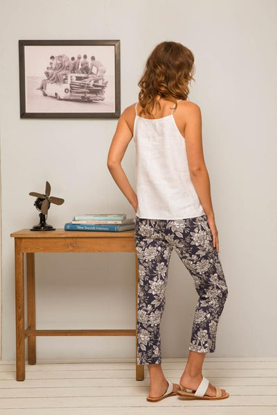 Linen Square top White