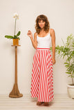 Maxi Stripe Skirt Red