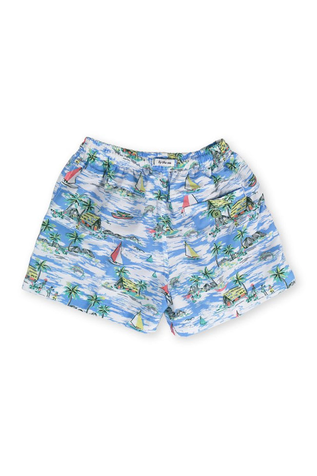 Kids Swimtrunk Blue Sailboat