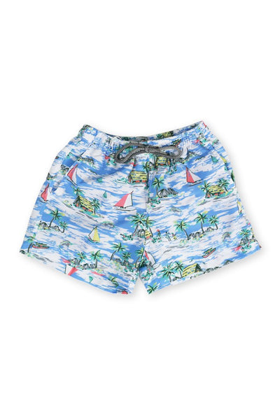 Kids Swimtrunk Blue Sailboat