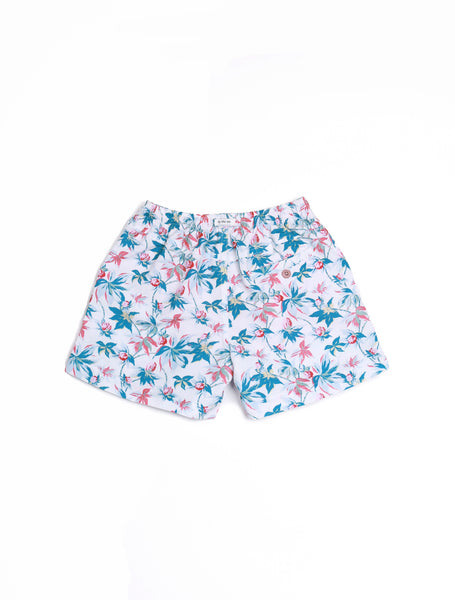 Kids Swimtrunk White Floral