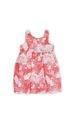 Kids Linen Lace Back Dress Coral