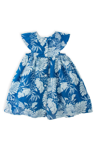 Linen Kids Dress Blue