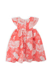 Linen Kids Dress Coral