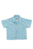 Bali Tropical Shirt S/S Blue Sailboat - By The Sea Bali