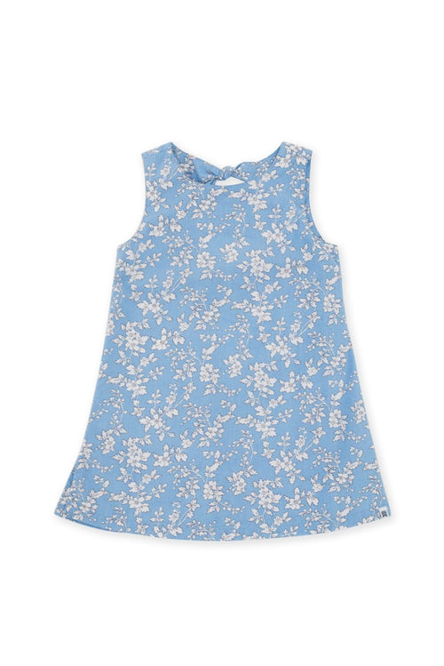 Kids Dress with a tie on the back Blue