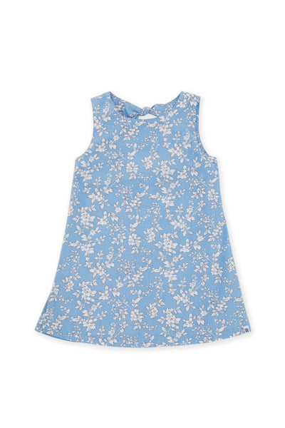 Kids Dress with a tie on the back Blue